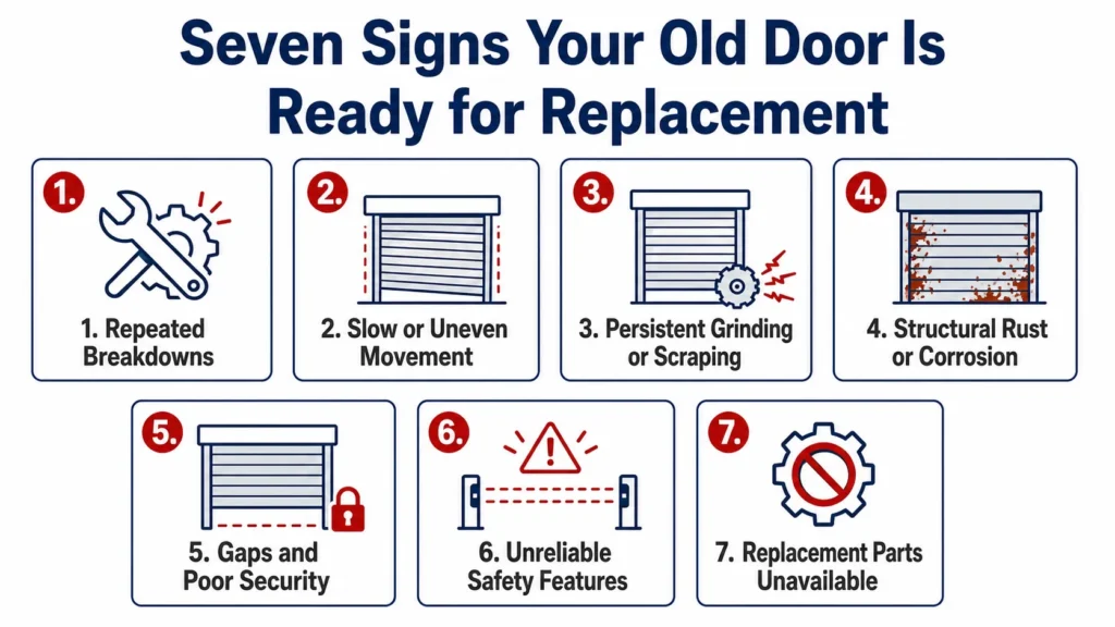 Seven signs an old roller door is ready for replacement